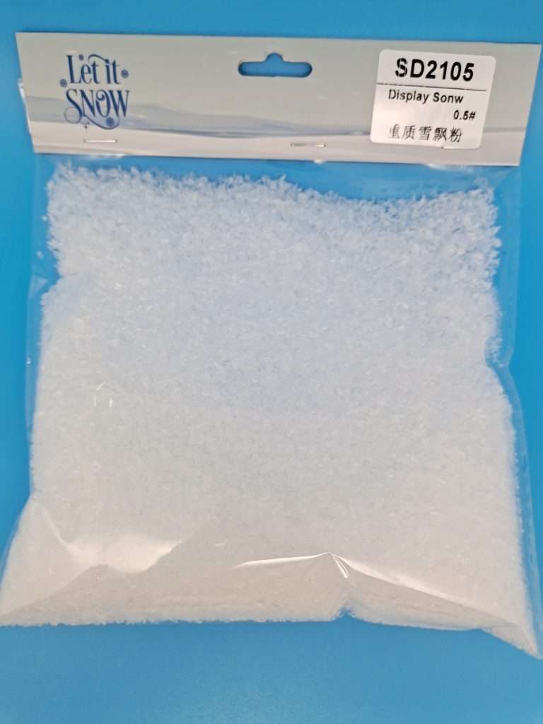 RUNYI 50g small package dry snow powder suitable for retail decoration, seasonal displays, and handmade Christmas projects