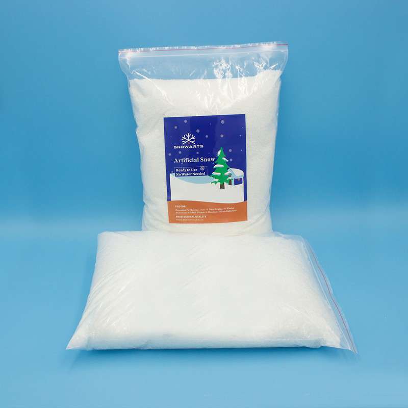 Close-up of dry snow powder texture for artificial Christmas tree and holiday decoration use
