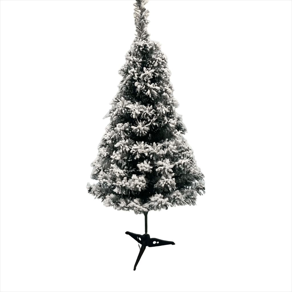 Flocked artificial Christmas tree with snow-covered branches and metal stand - wholesale manufacturer RUNYI CRAFTS