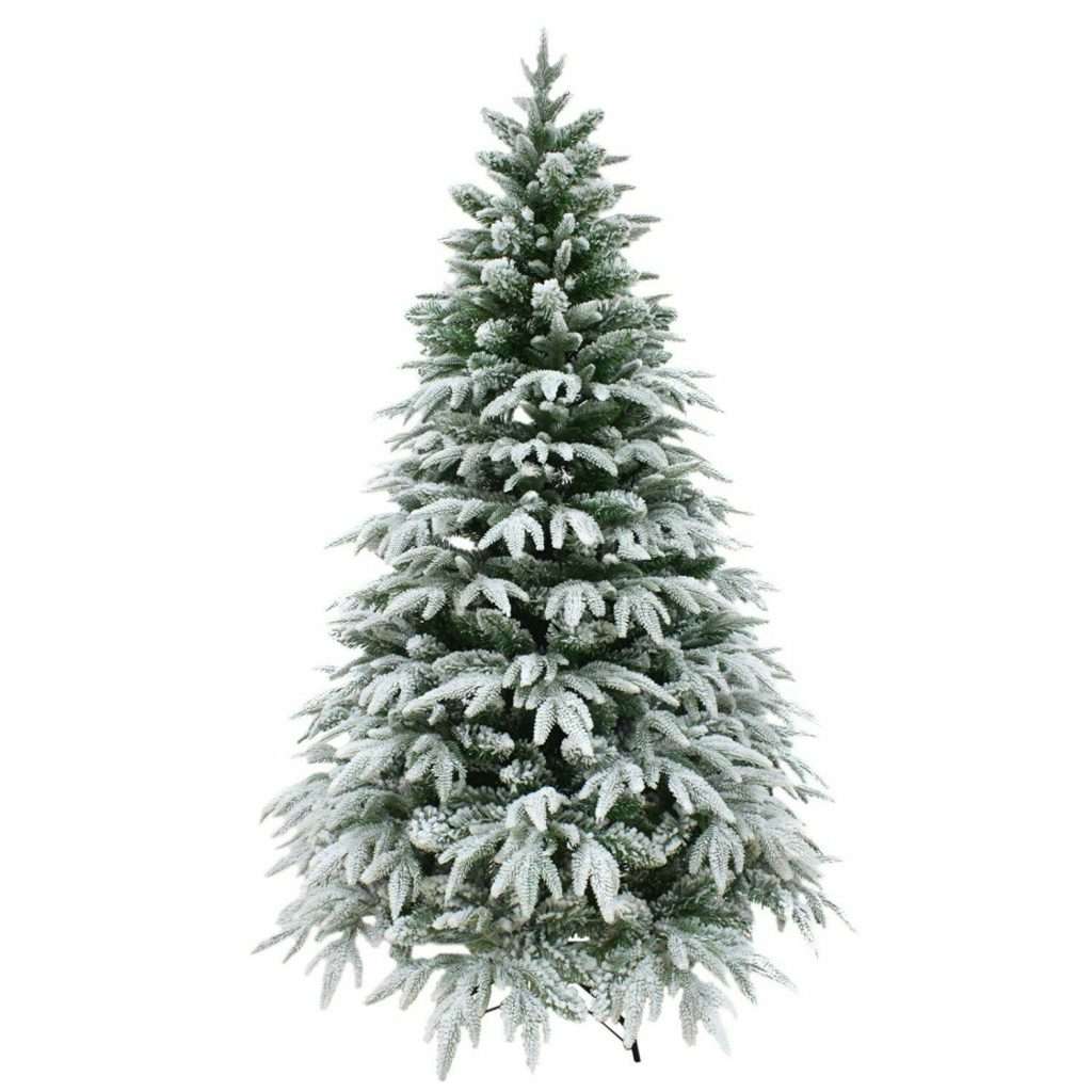 Flocked artificial christmas tree